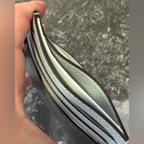 NWT Coach Colorblock Flat Card Case Crossgrain Leather Heather Grey Multi 12070 - Picture 5 of 5